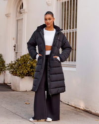 Go-To Puffer Long Jacket - Black | Thumbnail Index: 0