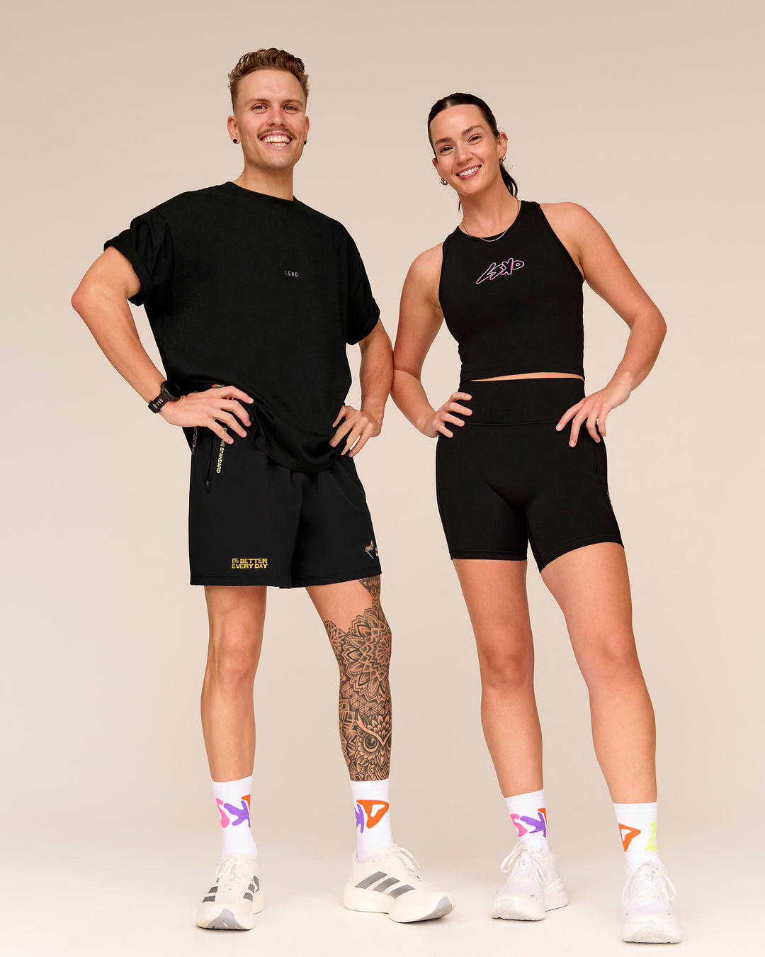 Man wearing Pride Rep 7" Training Shorts - Black - Black - view 13