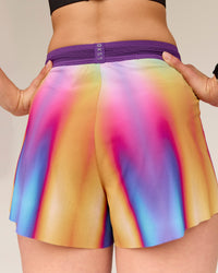 Woman wearing Accelerate 3" High-Rise Running Short - Radiate Print | Thumbnail Index: 3