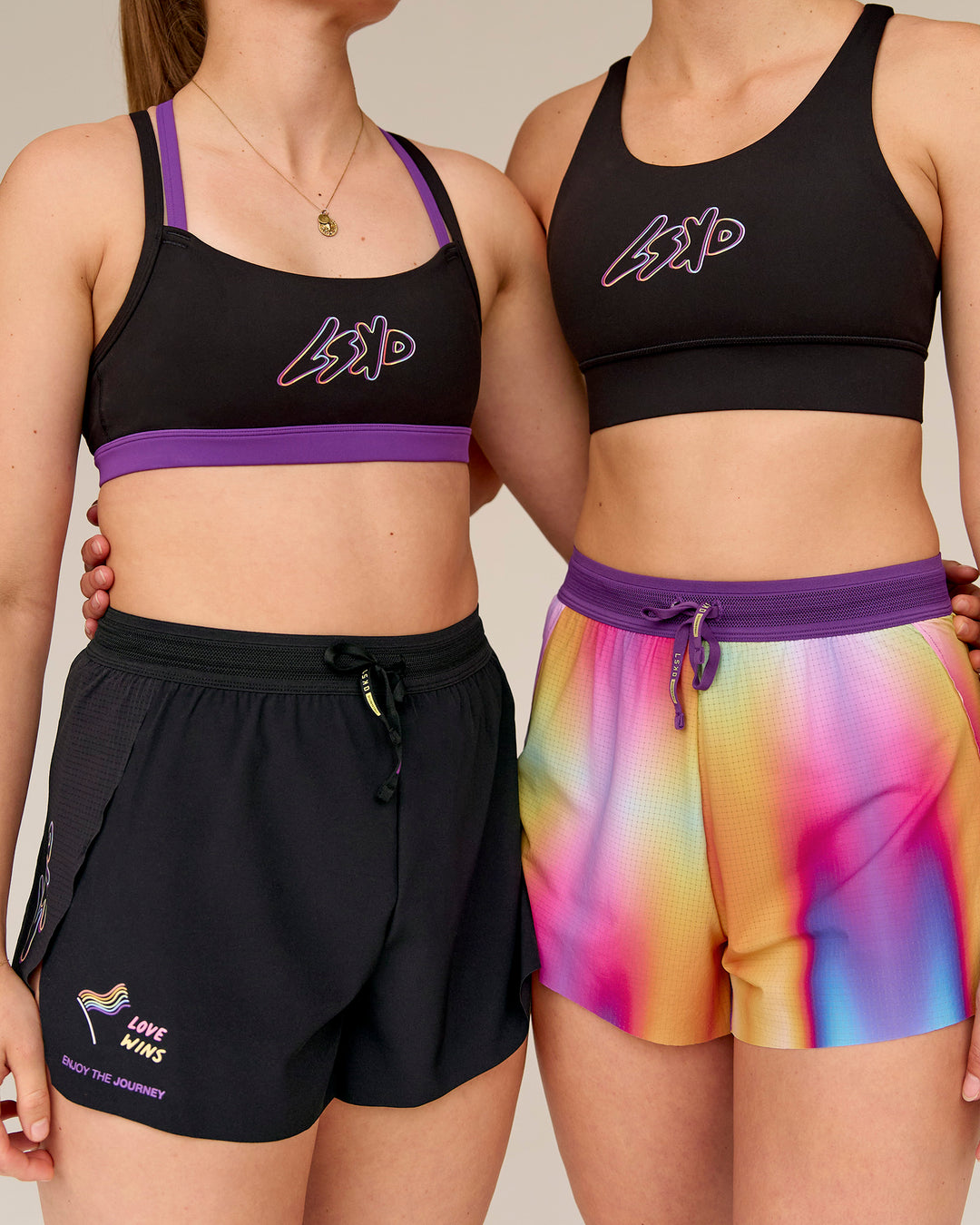 Woman wearing Velocity Graphic Sports Bra - Black-Radiate - view 7