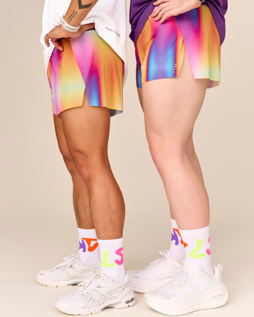 Man wearing Accelerate 3" High-Rise Running Short - Radiate Print - view 2