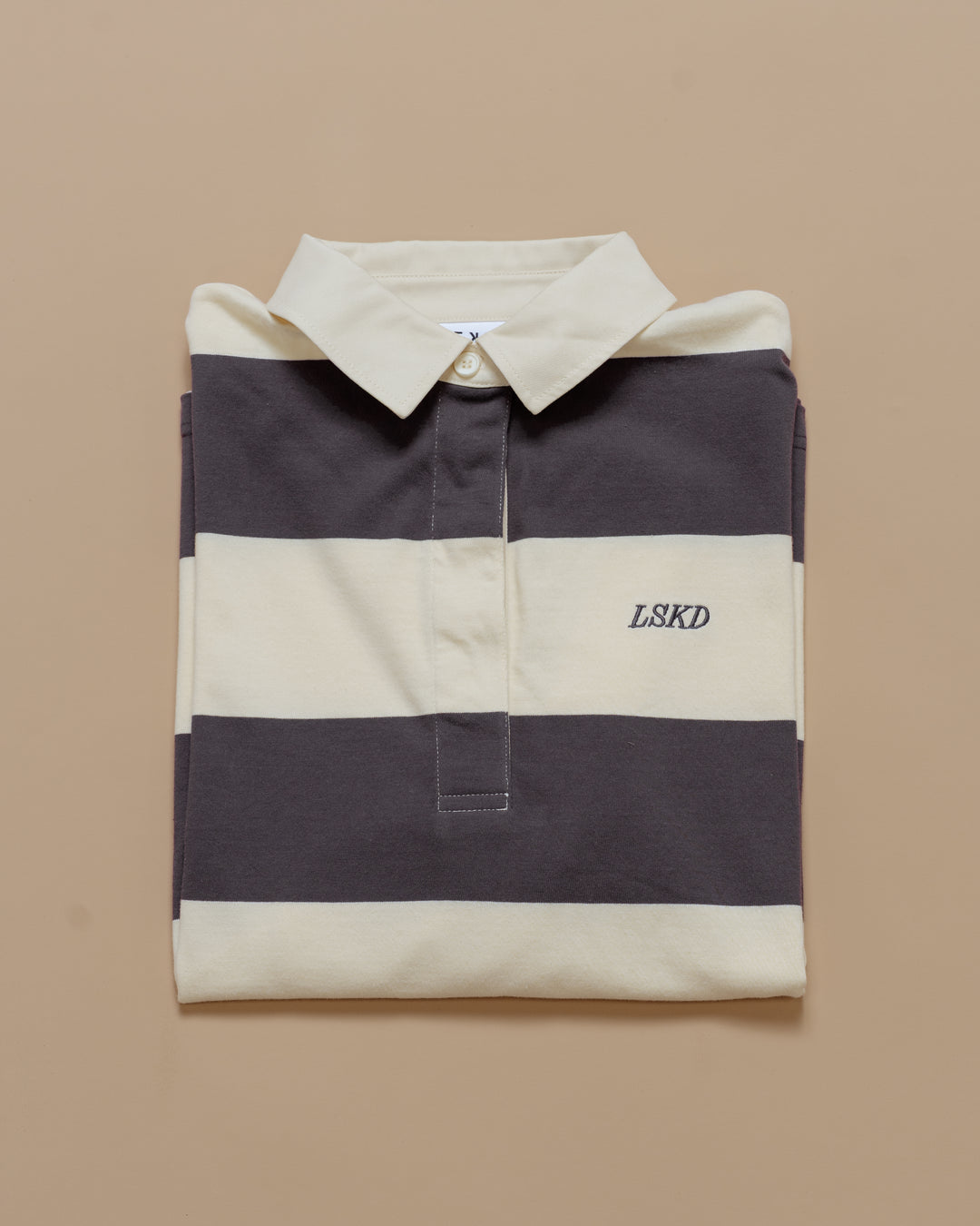 Oversized Rugby Polo - Off White-Grey - view 13
