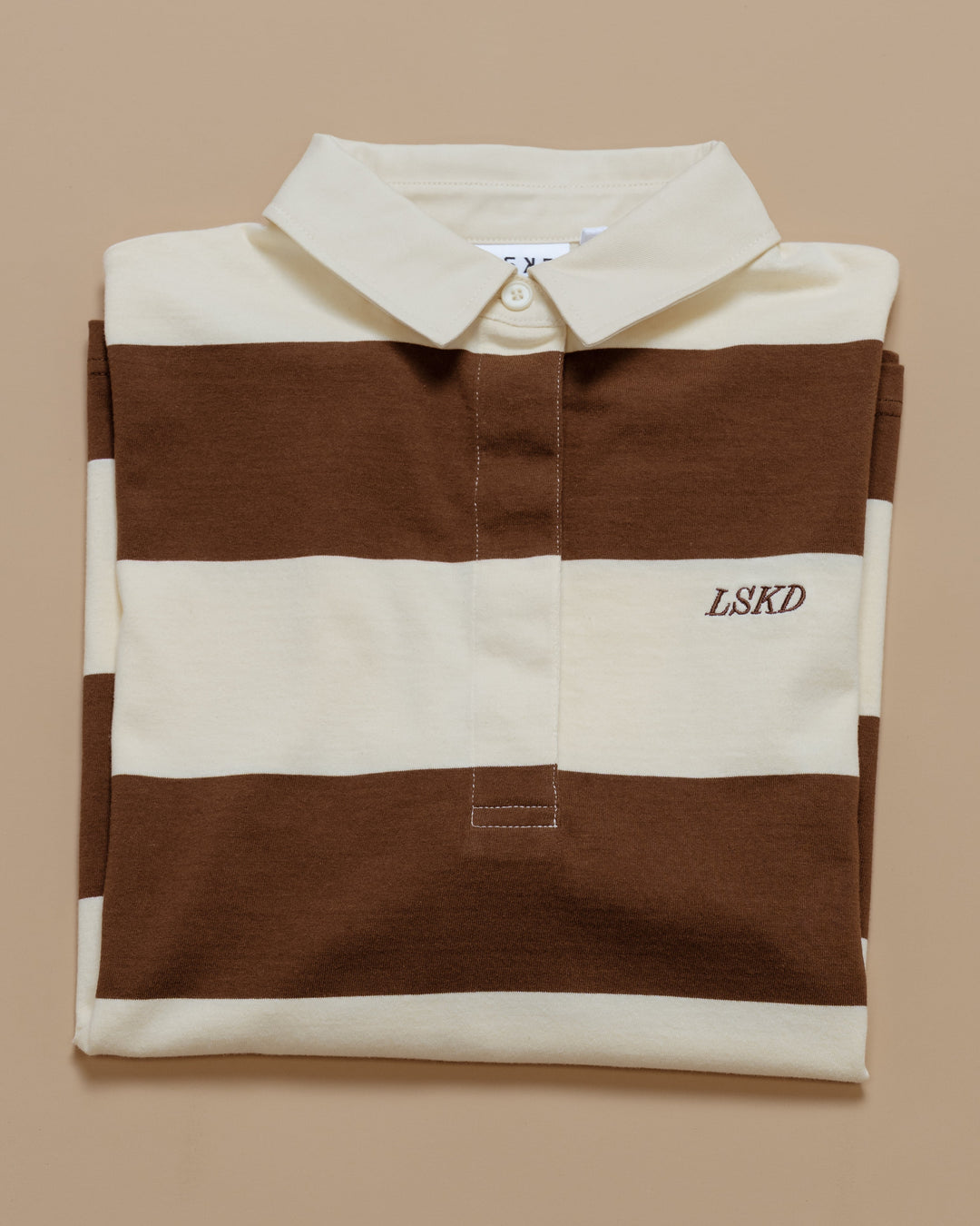 Clubhouse Unisex Rugby Polo - Off White-Brown - view 12