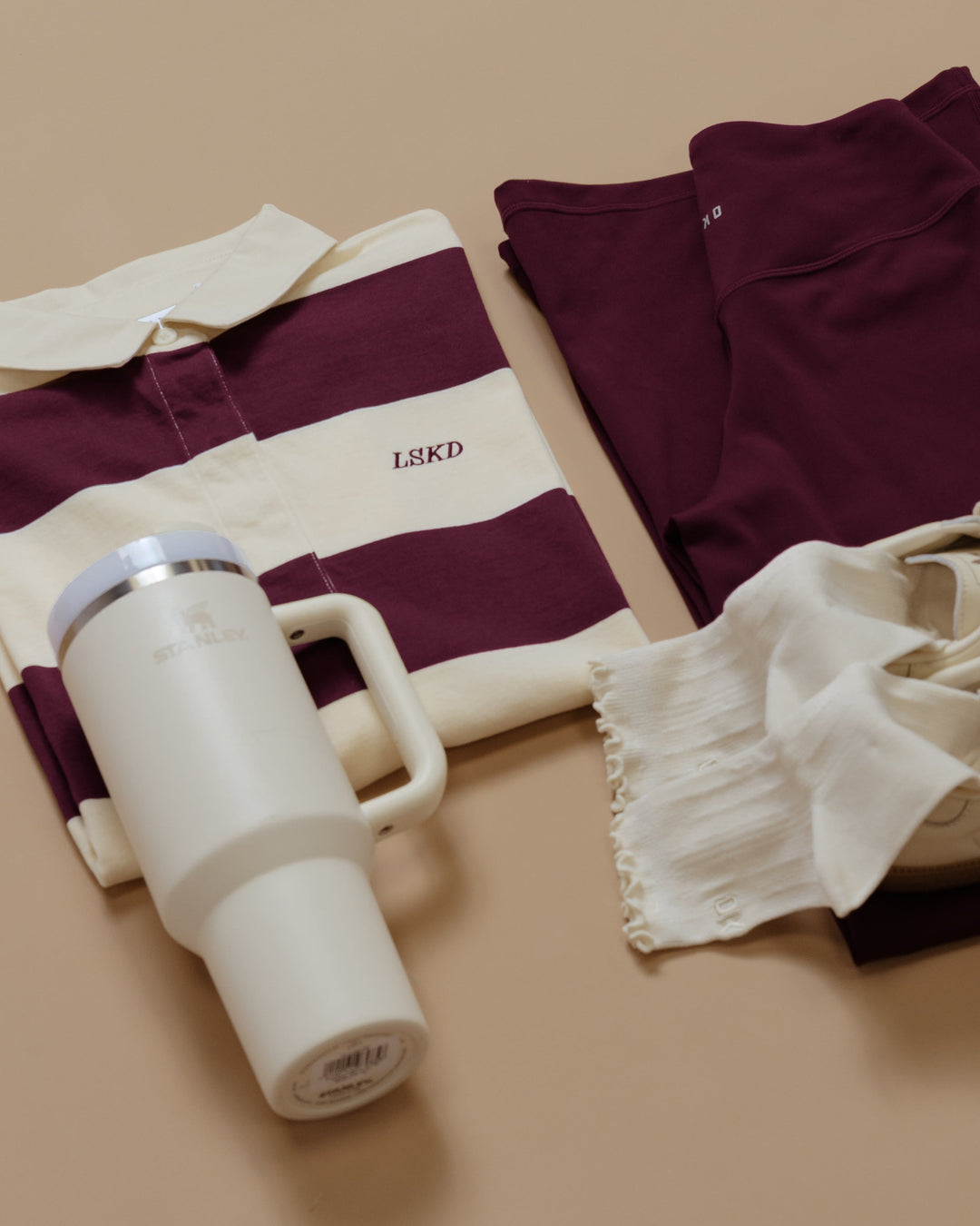 Oversized Rugby Polo - Off White-Cherry - view 10