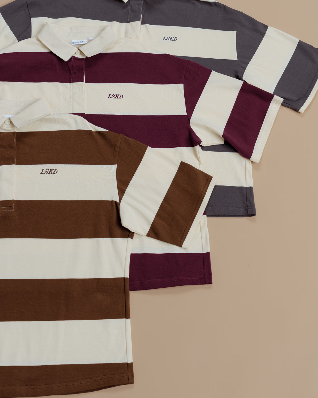 Oversized Rugby Polo - Off White - Brown - view 12