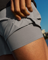 Man wearing Hybrid Lined 5" Short - Alloy  | Thumbnail Index: 1
