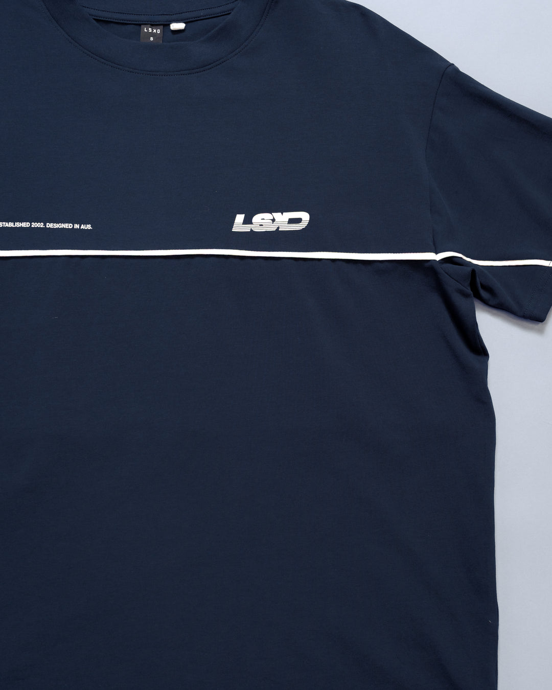Inline Heavyweight FLXCotton Oversized Tee - Midnight Navy-White - view 18
