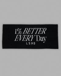 1% Better Every Day Cotton Towel 50x115cm - Black-White | Thumbnail Index: 0