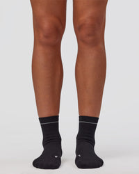 1% Better Performance Quarter Socks - Black-Reflective | Thumbnail Index: 3
