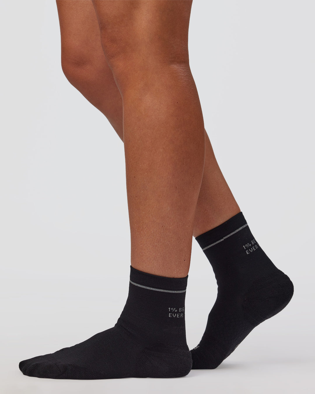 1% Better Performance Quarter Socks - Black-Reflective - view 2