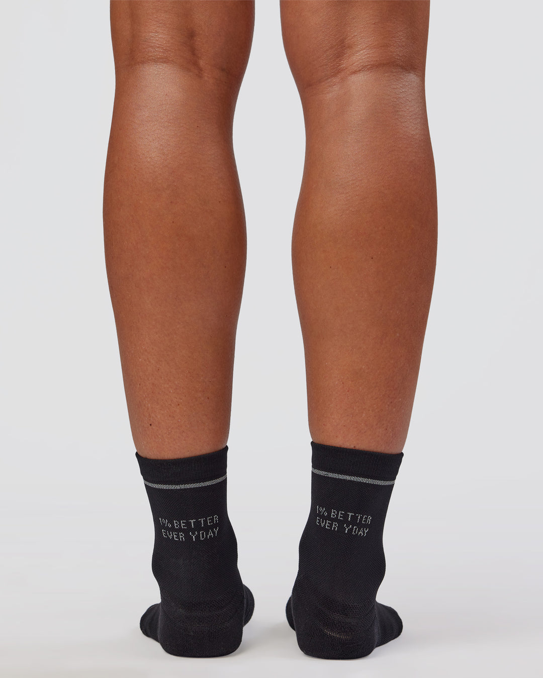 1% Better Performance Quarter Socks - Black-Reflective - view 3