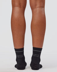 1% Better Performance Quarter Socks - Black-Reflective | Thumbnail Index: 2
