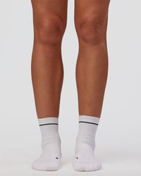 1% Better Performance Quarter Socks - White-Black | Thumbnail Index: 3