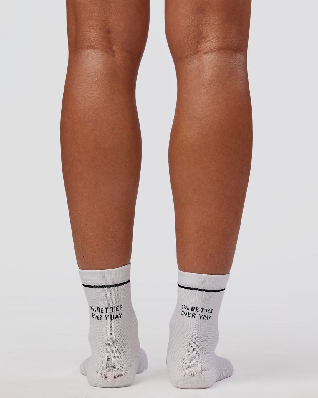 1% Better Performance Quarter Socks - White-Black - view 3