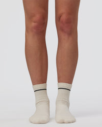 1% Better Pilates Grip Sock - Off White-Black | Thumbnail Index: 3