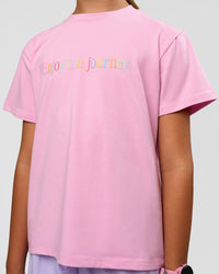 Kid wearing Kids Enjoy the Journey FLXCotton Tee - Bubblegum | Model:Jayla | Size:10 | Thumbnail Index: 1