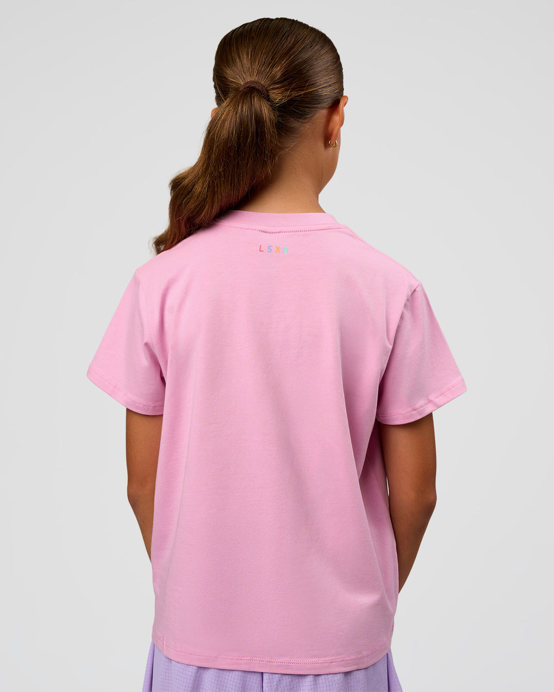 Kid wearing Kids Enjoy the Journey FLXCotton Tee - Bubblegum | Model:Jayla | Size:10 - view 5