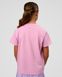 Kid wearing Kids Enjoy the Journey FLXCotton Tee - Bubblegum | Model:Jayla | Size:10 | Thumbnail Index: 4
