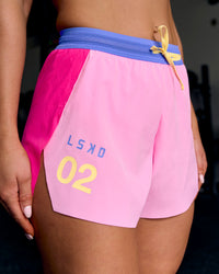 Woman wearing Accelerate 3" High-Rise Running Short - Ultra Pink-Tech Department | Thumbnail Index: 0
