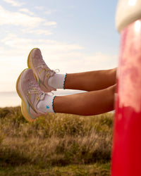 GG - Fast Frill Quarter Sock - GG- White-Baltic Sea | Thumbnail Index: 7