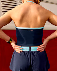 Woman wearing Milla Shelf Bra Tank - Future Navy-Baltic Sea | Model:Brianna | Size:XS | Thumbnail Index: 6