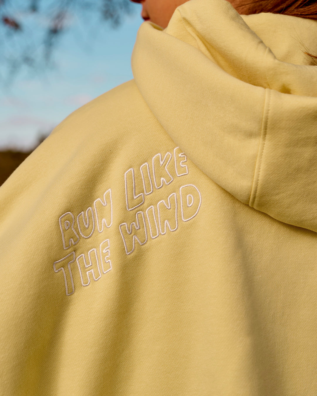 Woman wearing Zola Oversized Hoodie - Lemon | Model:Grace | Size:M - view 11
