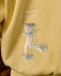 Woman wearing Zola Oversized Hoodie - Lemon | Model:Grace | Size:M | Thumbnail Index: 4