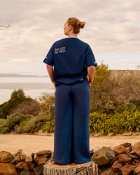 Woman wearing Zola Wide Leg Lounge Pant - Future Navy | Model:Carole | Size:M | Thumbnail Index: 1