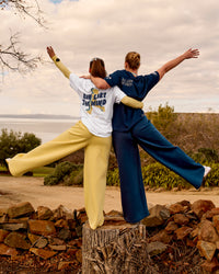Woman wearing Zola Wide Leg Lounge Pant - Lemon | Model:Grace | Size:S | Thumbnail Index: 8