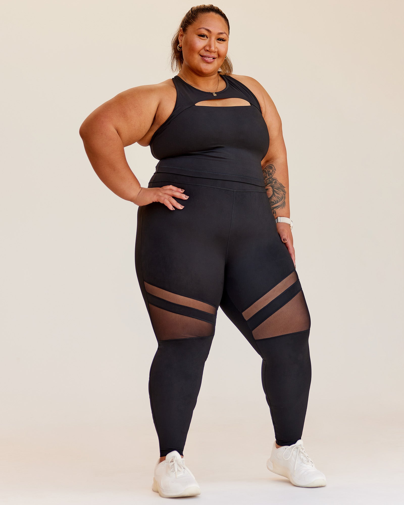 Woman wearing Be Bold Performance Tank - Black | Model:Lilz | Size:2XL