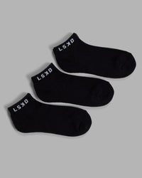 Daily Ankle Socks 3 Pack - Black | Thumbnail Index: 4