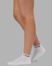 Daily Ankle Socks 3 Pack - White-Black | Thumbnail Index: 1