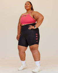 Woman wearing Be Bold Sports Bra - Bright Raspberry | Model:Lilz | Size:3XL | Thumbnail Index: 8