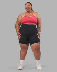 Woman wearing Be Bold Sports Bra - Bright Raspberry | Model:Lilz | Size:3XL | Thumbnail Index: 7