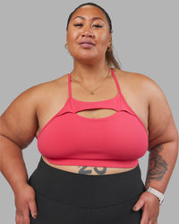 Woman wearing Be Bold Sports Bra - Bright Raspberry | Model:Lilz | Size:3XL | Thumbnail Index: 2