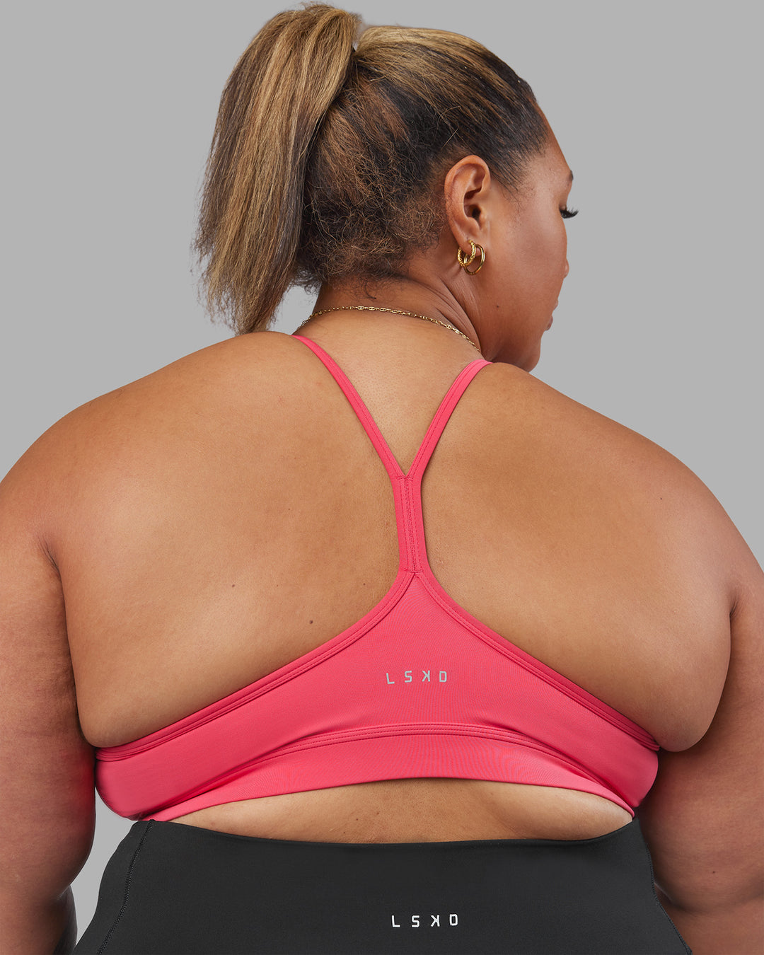 Woman wearing Be Bold Sports Bra - Bright Raspberry | Model:Lilz | Size:3XL - view 7