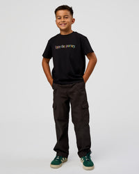 Kid wearing Kid wearing Kids Enjoy the Journey FLXCotton Tee - Bubblegum | Model:Jax | Size:8 | Thumbnail Index: 7