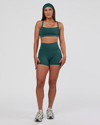 Woman wearing All Day Headband - Transformative Teal | Thumbnail Index: 2