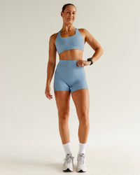 Woman wearing Aspire Sports Bra - Glacier Lake | Thumbnail Index: 2