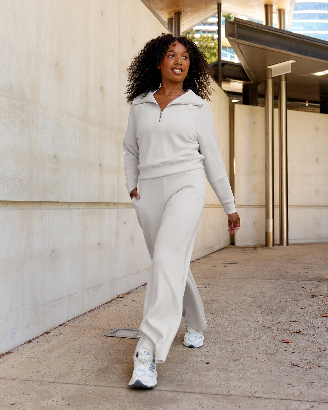 Woman wearing Elevate SoftTouch Wide Leg Pants - Clay-Clay - view 2