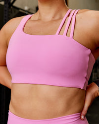 Woman wearing Galvanise Sports Bra - Spark Pink | Thumbnail Index: 3
