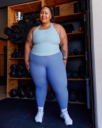 Woman wearing Lift Performance Tank - Glacial Blue | Thumbnail Index: 2