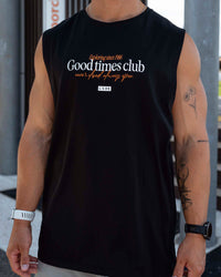 Man wearing Rover FLXCotton Tank - Black-White | Thumbnail Index: 2