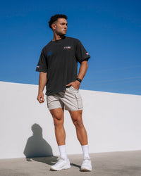 Man Wearing Redline FLXCotton Tee Oversize - Phantom-White | Thumbnail Index: 0
