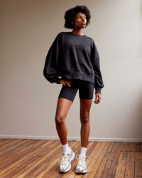 Woman wearing MVP Oversized Sweater - Black-Black | Thumbnail Index: 1