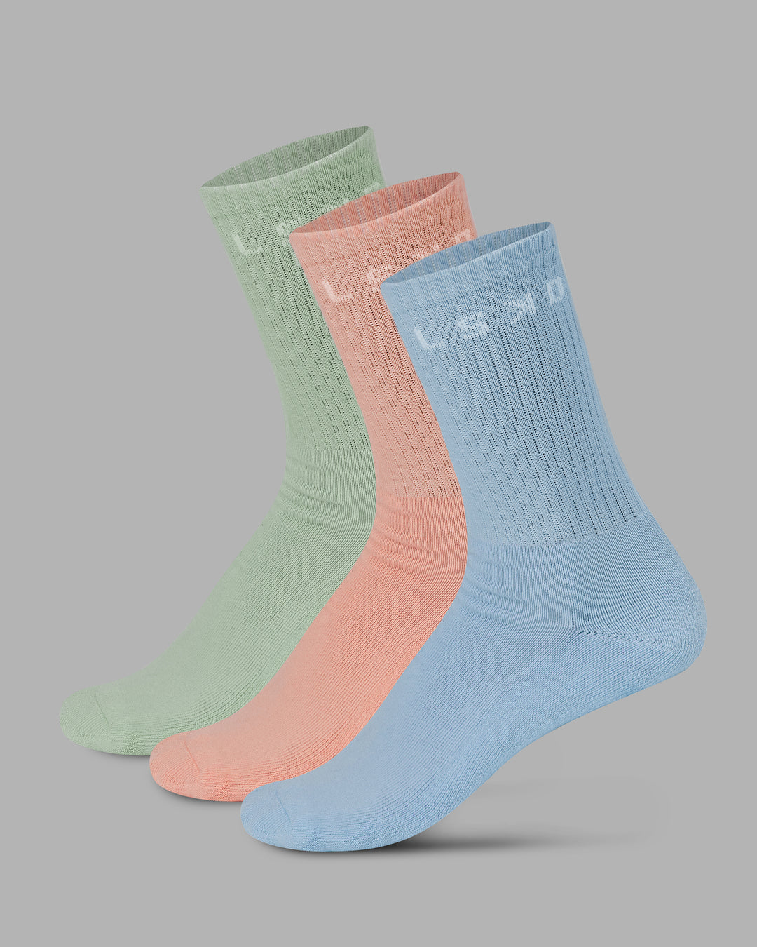 Daily 3 Pack Crew Socks - Glacial Blue-Surf Spray-Mellow Peach - view 1