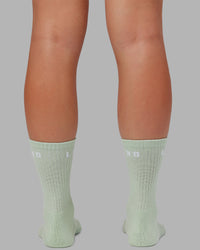 Daily 3 Pack Crew Socks - Glacial Blue-Surf Spray-Mellow Peach | Thumbnail Index: 4