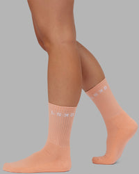Daily 3 Pack Crew Socks - Glacial Blue-Surf Spray-Mellow Peach | Thumbnail Index: 2