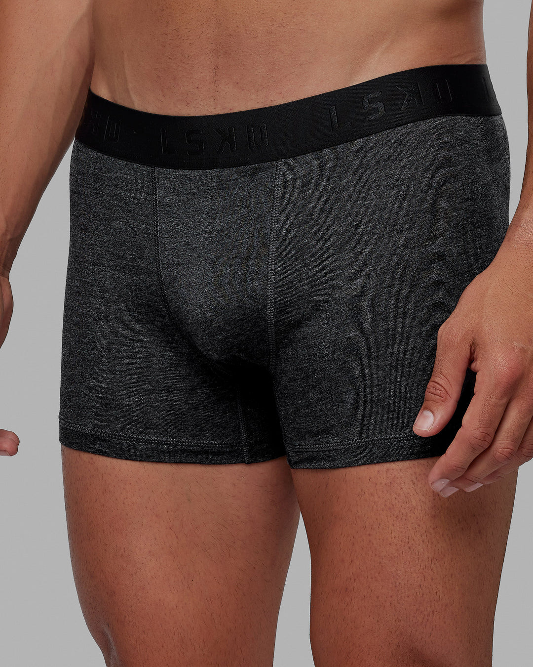 Man wearing Daily Trunks Single Pack - Heather Black - view 3