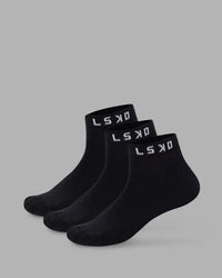 Daily Ankle Socks 3 Pack - Black-White | Thumbnail Index: 0